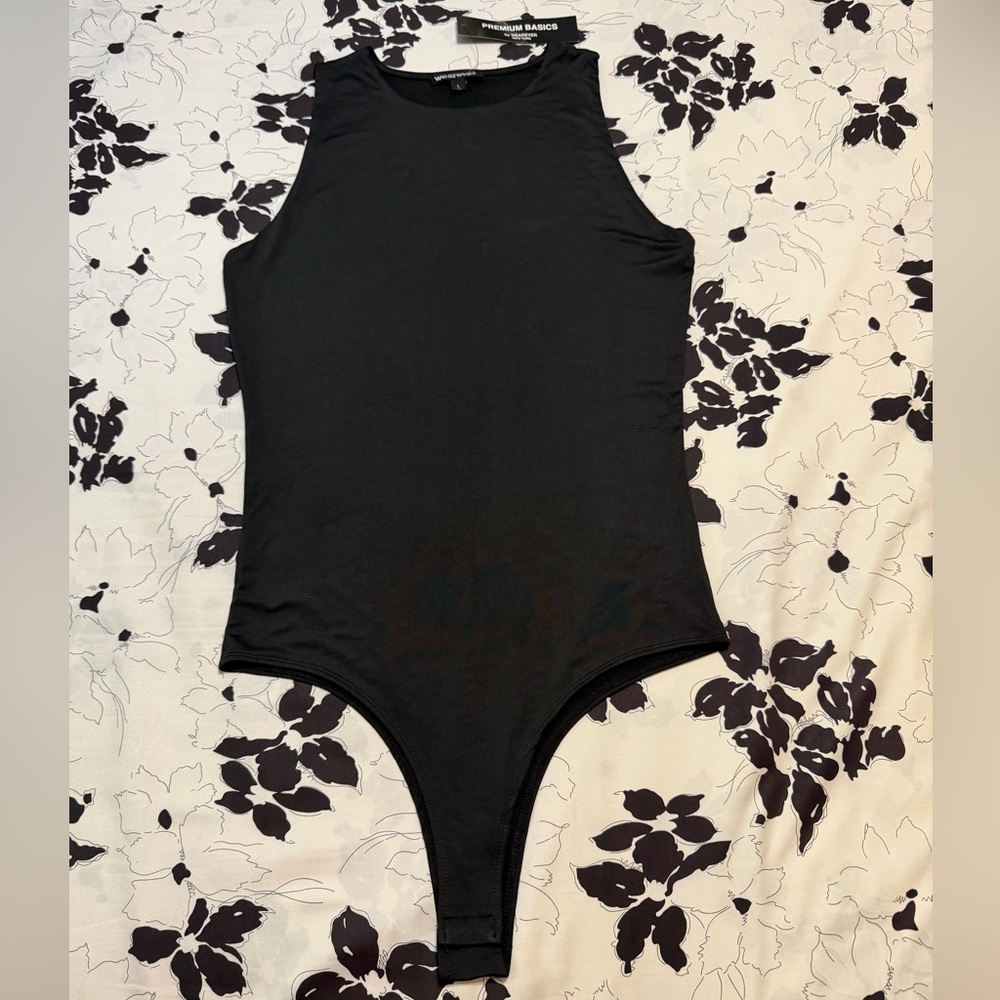 Chic Black High-Neck Bodysuit
